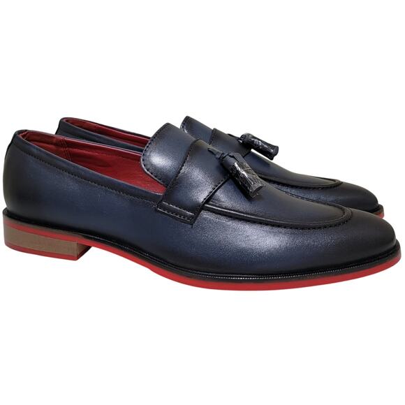 Carlos by Carlos Santana Men Encore Tassel Slip On Loafer Size US 10D Navy Blue